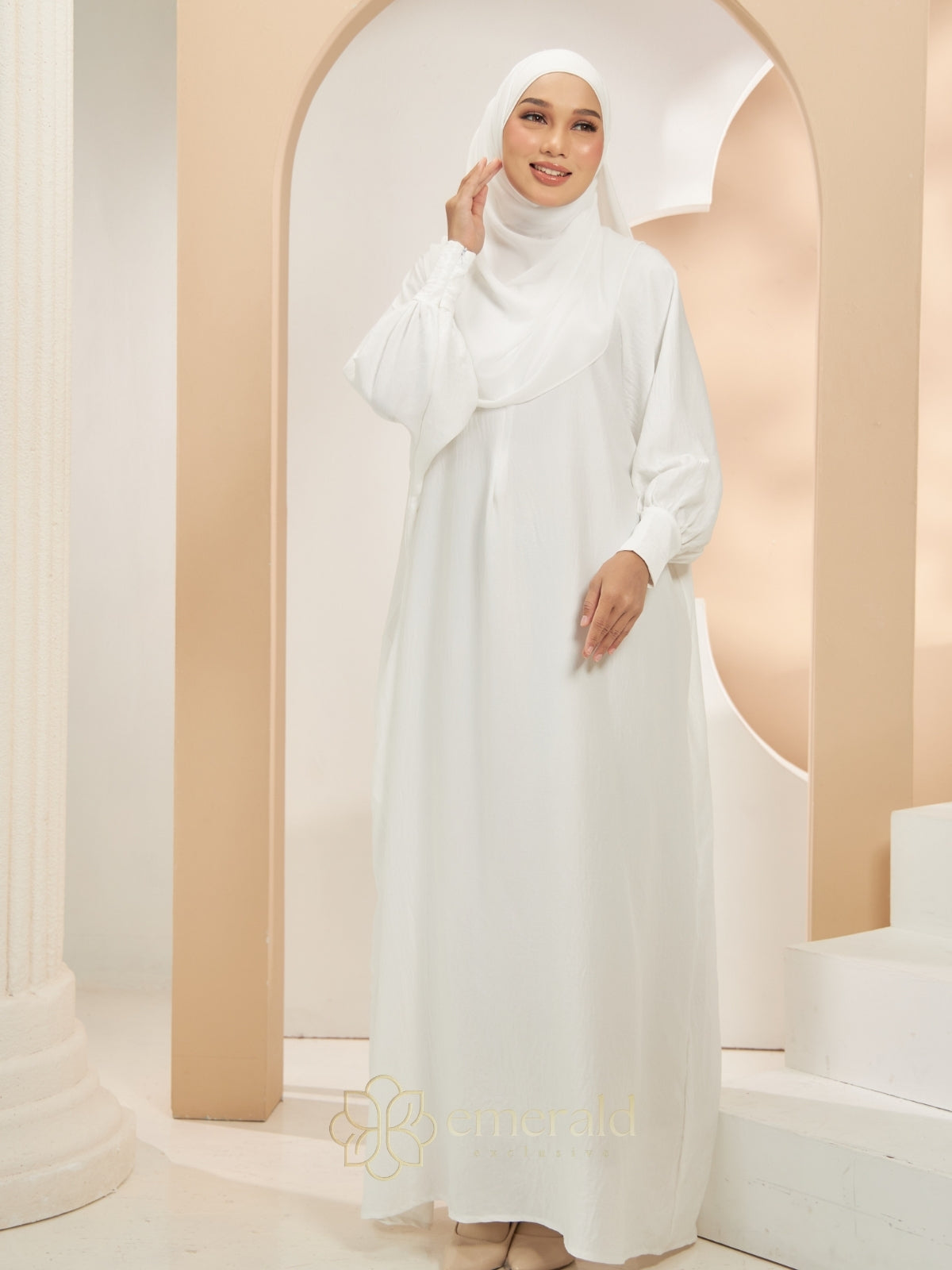 HUMAIRA Kaftan Jubah | Satin Airflow Modest Dress Malaysia – Emerald Exclusive