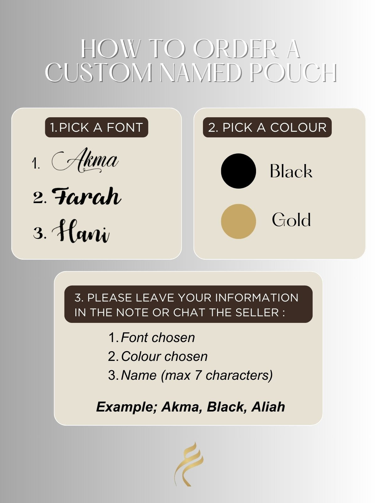 Pouch Bag with Customized Name
