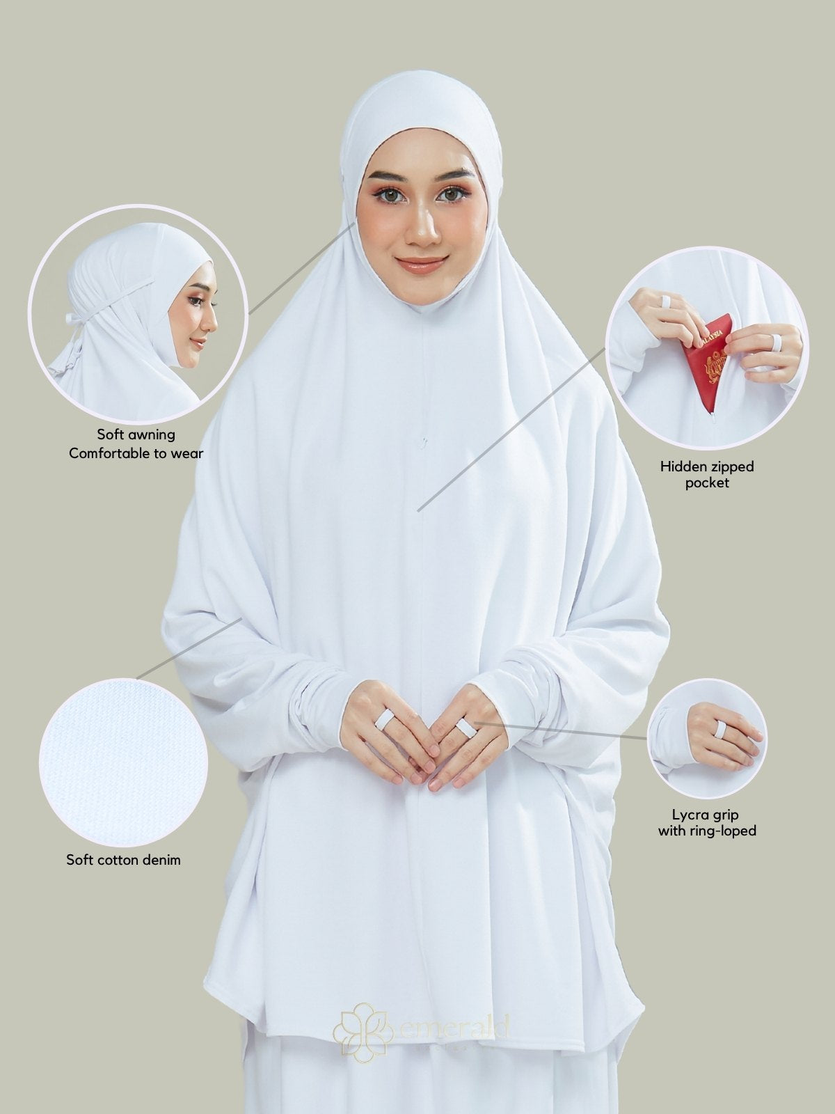 ZAHRAH Telekung Denim