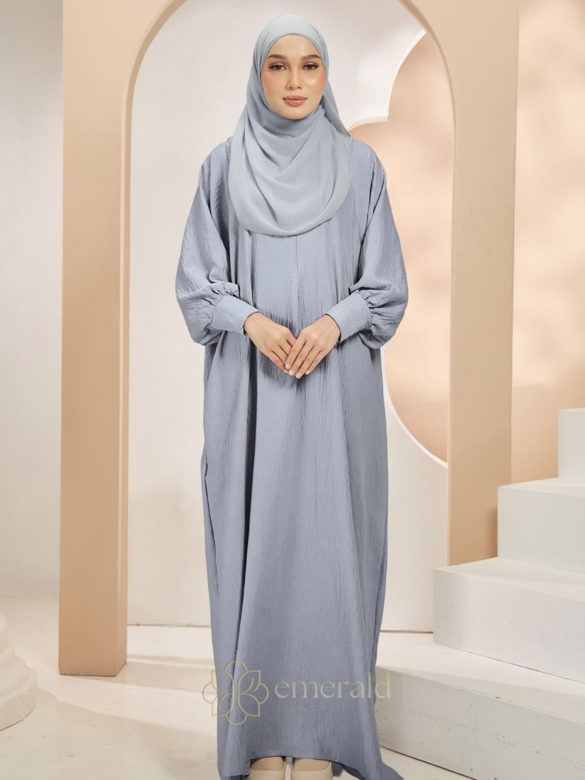 HUMAIRA Kaftan Jubah | Satin Airflow Modest Dress Malaysia – Emerald Exclusive