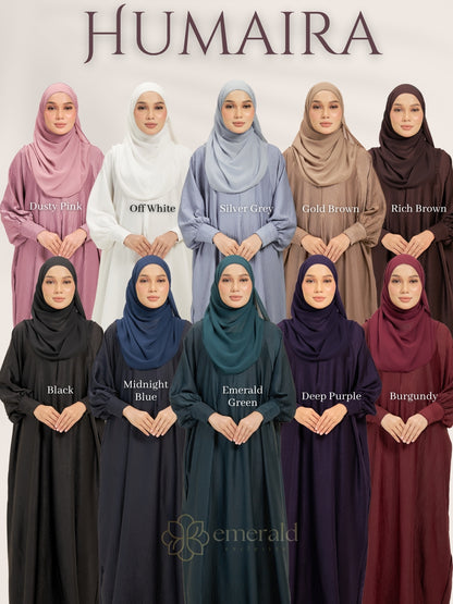 HUMAIRA Kaftan Jubah | Satin Airflow Modest Dress Malaysia – Emerald Exclusive